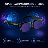 Kacamata Pintar AI Kamera 1080P Stabilisasi Gambar Terjemahan Real-Time Stereo Open-Ear Asisten Suara IP67