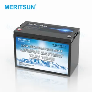 Pack de batteries Lifepo4 Lithium-Ion 100ah 12V, 100ah, chauffage à basse température, avec BMS intégré