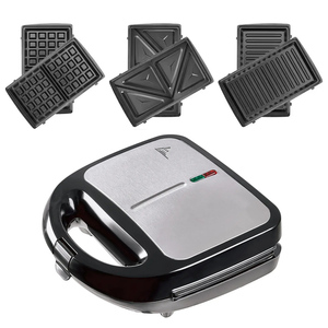 Anbolife 7 6 4 3 en 1, appareil à gaufres mini, appareil à sandwichs et paninis professionnel, plaque amovible antiadhésive électrique, 2 tranches - Product Image 1