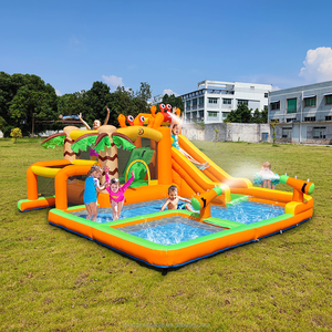 Nhà Sản Xuất Tùy Chỉnh Ngoài Trời Đài Phun Nước Trẻ Em Inflatables Lâu Đài Trượt Combo Hồ Bơi Nước Với Vòng Bóng - Product Image 5