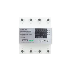 QJC TUYA three 3 Phase Din Rail WIFI Smart Energy Meter timer Power Consumption Monitor kWh Meter