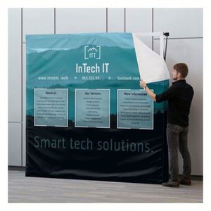 10ft*10ft Aluminum Pop-up <b>Stand</b> <b>Backdrop</b> Display POPOut Straight Display <b>Stand</b> with Digital Printing Techniques - Product Image 2