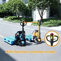 Transpalette électrique mini MOVMES 1,5 tonne avec batterie au lithium, déplaceur latéral hydraulique et pneus pleins