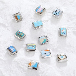 Série italienne d'accessoires de bracelet tendance en bleu de style dessin animé - Accessoires de bracelet modulaires créatifs - Product Image 1