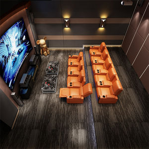 Deluxe Kinosessel Heimkino-Möbel Relaxsessel Medienraum-Sofa Leder Metall Massagesessel ECHTES Leder Modern - Product Image 5