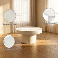 Table basse moderne en micro-ciment durable et écologique, noyer foncé, style nordique minimaliste, en MDF, pour salon, vente en gros OEM