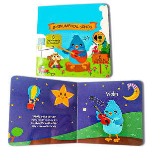 Livres musicaux éducatifs interactifs de haute qualité, imprimés sur mesure, avec fonction tactile et sons de dessins animés, en carton, pour enfants - Product Image 2