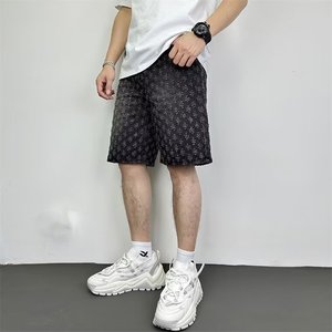 Pantalon décontracté de sport d'été de marque tendance pour hommes Nouveau <span class=keywords><strong>short</strong></span> <span class=keywords><strong>en</strong></span> <span class=keywords><strong>jean</strong></span> de style américain Taille moyenne Bouton mince respirant Grande taille - Product Image 5