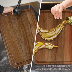 Solid Wood Cutting Board <b>Set</b> 43.2 X 33 X 3.3 Cm With Non Slip Mat Double Sided Multi Functional For Kitchen Use - Product Image 3