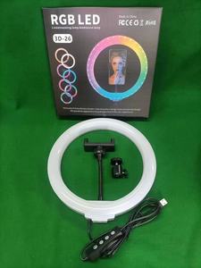 Anneau lumineux pour téléphone 3D-26 26 cm 3D en cristal pour photographie vidéo 10 pouces, anneau lumineux pour <span class=keywords><strong>selfie</strong></span> RGB, kit d'éclairage RGB pour diffusion en direct - Product Image 2