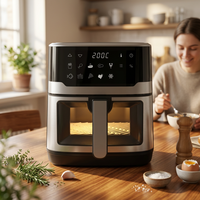 Friteuse à air numérique grande capacité 6L, modèle 2026, sans huile, appareil électroménager professionnel, meilleure friteuse à air multifonctionnelle et personnalisable