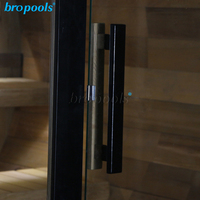 Ruang Sauna Tong Hitam Kayu Solid Modern Berkualitas Tinggi dari Kayu Cedar Merah untuk 2-4 Orang untuk Pemulihan Tubuh di Luar Ruangan