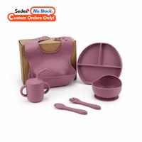 Vaisselle en silicone de qualité alimentaire en gros d'usine Assiette de nourriture pour bébé et ensemble d'alimentation pour enfants avec cloison Matériau en gel de silice