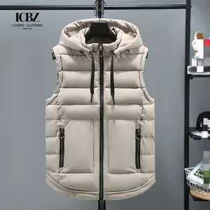 Gilet léger personnalisé veste sans manches à bulles chaudes compressible grande taille hiver femme gilet en duvet de canard pour hommes