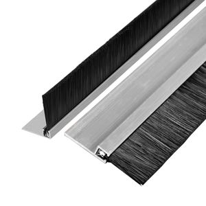F-Vorm Aluminium Base Zwart Nylon Haren Borstel <span class=keywords><strong>Strip</strong></span> Voor Deur Window - Product Image 5