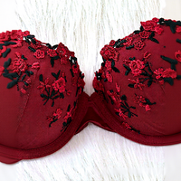 Ensemble de lingerie en dentelle pour femmes, sexy, rouge vin, satin, broderie florale, ensemble soutien-gorge et culotte pour femmes, nuit exotique, vente en gros OEM ODM