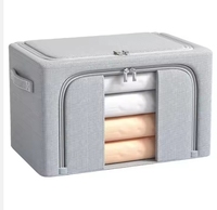 Boîte de rangement extra-large en tissu Oxford de lin, organisateur pliable bicolore pour armoire domestique, en plastique épaissi