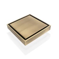 Drain de sol carré anti-odeur avec insert de carrelage couvercle de grille crépine égouttoir de douche de salle de bain brossé drain de déchets de sol en laiton
