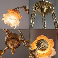 Lustre ange en laiton Antique victorien classique fleur européenne suspension en verre pour salle à manger Foyer Bar coin Dimmable