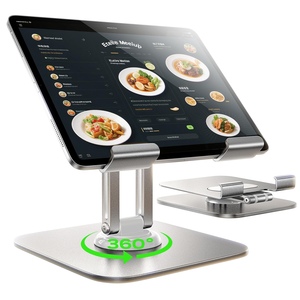 Supporto per iPad Regolabile a 360° in Metallo per Scrivania, Compatibile con Dispositivi da 4-12.9 Pollici, Monitor, Switch, Kindle, Colore Argento - Product Image 1