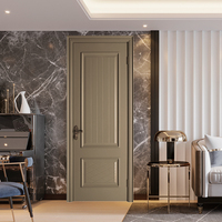 Porte de chambre moderne en bois composite non toxique, insonorisée, résistante à l'humidité, sans peinture, pour une sécurité optimale