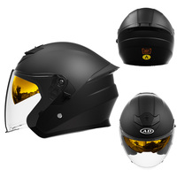Casque de moto unisexe à prix réduit avec visière double, protection de la tête en ABS pour adultes, état neuf, accessoires parfaits, casques demi-visage