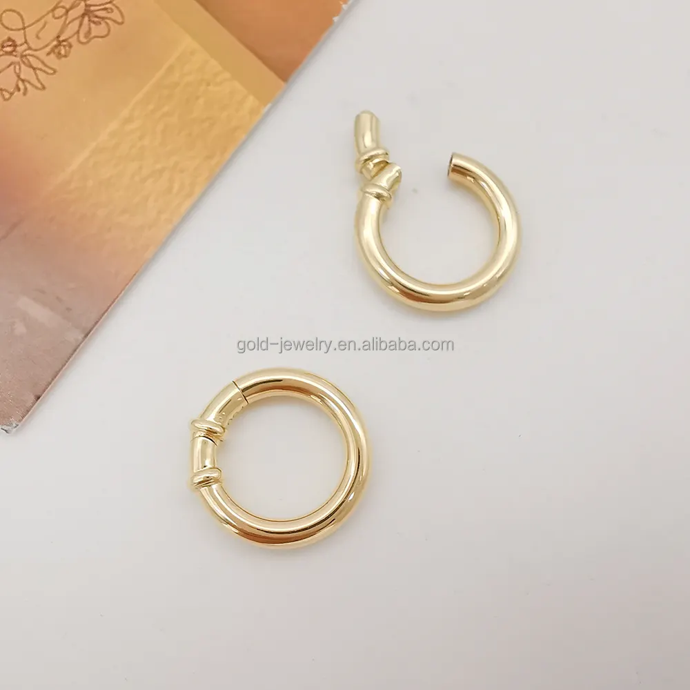 Pure Gold Schmuck Funds tücke Massiv Gelbgold Feder ringe Verschluss für Halskette DIY Gold Zubehör