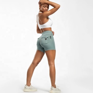 Shorts Deportivos PIHA para Mujer, Cintura Elástica Media, Color Negro, Bolsillo para Teléfono, Secado Rápido, Transpirables, Ecológicos, Venta al Por Mayor - Product Image 3