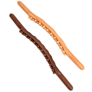Masseur de cou et de dos à 31 perles, outils de soulagement, thérapie en bois de hêtre, rouleau de Drainage lymphatique, bâton de grattage en bois - Product Image 6