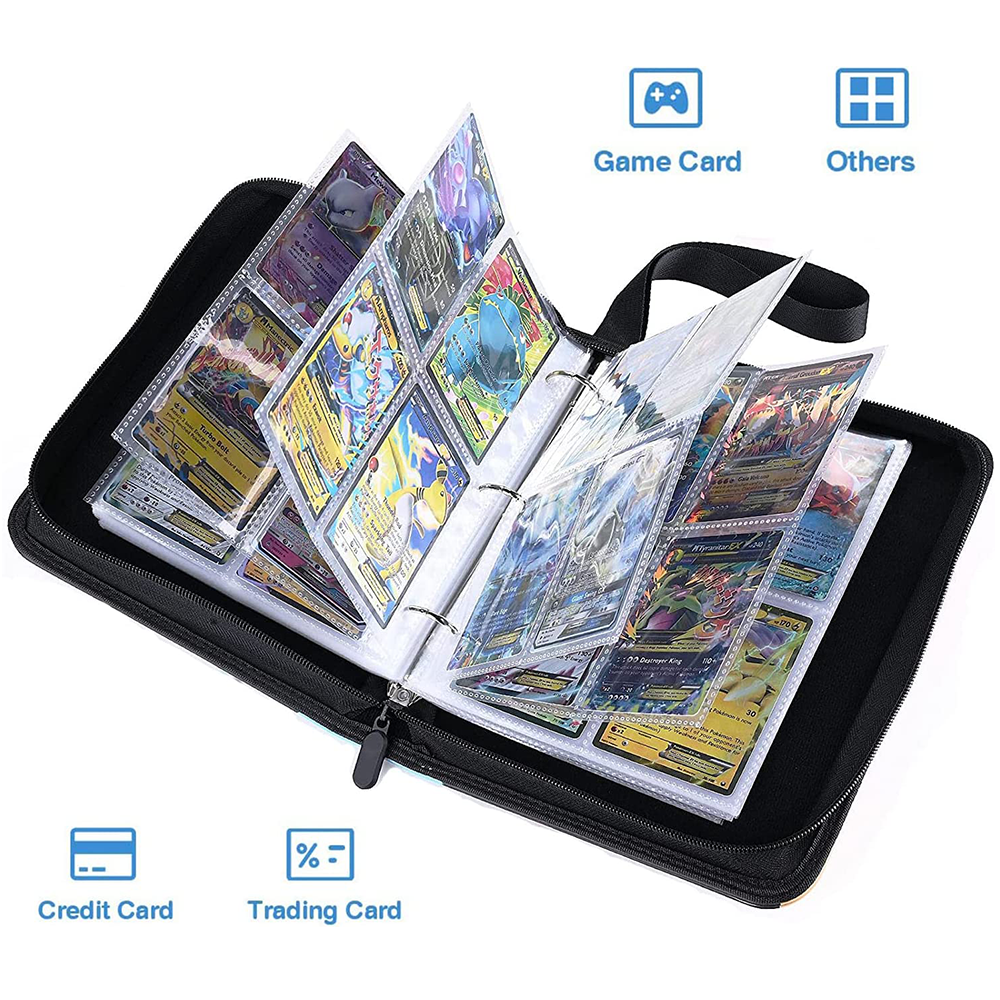 Card Binder 4-Pocket Album for Pokemon, TCG, Baseball & Sports Cards -  Holds 400 Cards, Custom Logo Accepted
