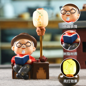 ชุดตุ๊กตาคู่ปู่ย่าตายายเรซิ่น 2 ชิ้น สไตล์ดั้งเดิม ของตกแต่งห้องนั่งเล่น ของขวัญวันครบรอบสำหรับคู่รักสูงวัย ของประดับตกแต่งบ้าน - Product Image 3