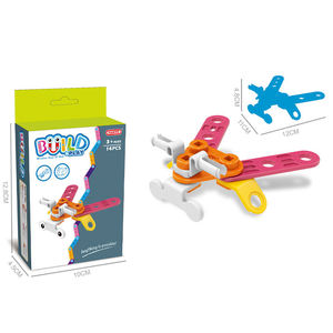 Kit de ensamblaje de tornillos STEM Hanye, juguete creativo de bricolaje para construir barcos, aviones, coches y triciclos, precio al por mayor, bloques de construcción para niños, personalizable - Product Image 6
