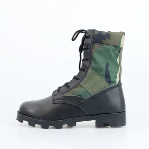 Gujia Noir Camo Camouflage Couleur Cuir En Plein Air Marche Chasse Randonnée Hommes Combat Tactique Bottes pour Escalade