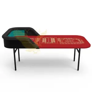 YH Private Poker Room Equipment Red Casino Tiny Craps Table Portable Dice Table For Casino Night Party