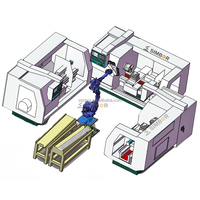 Robot CNC 6 axes, chargement, déchargement, pièces métalliques, robot cobot, fraisage, meulage, poinçonnage, perceuse, chargement, déchargement, robot cobot