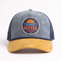 Casquette Trucker Personnalisée avec Panneau Avant en Suède, Logo Patch, Dos en Maille Vintage, Marque Privée, Vente en Gros pour Marques d'Extérieur