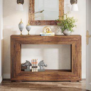 Wood Retro Wood Grain <b>Console</b> <b>Table</b> Long Entryway Hallway Side <b>Table</b> For Living Room Home - Product Image 3