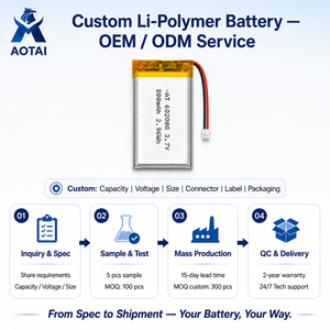 Batterie Li-Polymère Rechargeable Certifiée OEM ODM UN38.3 IEC62133 3.7V 800mAh, Taille Personnalisée pour Montre Intelligente, Terminal de Point de Vente - Product Image 4