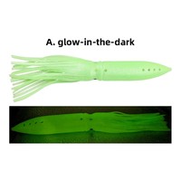 Appât souple lumineux pour pêche en haute mer, imitation peau de calmar, 31cm/67g, avec barbe de poisson simulée