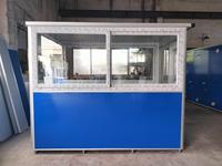 Kiosque extérieur préfabriqué personnalisé en structure acier chinoise, pliable, pour poste de sécurité, avec panneaux sandwich, étanche et résistant au vent