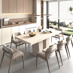 Tavolo da Pranzo Rettangolare Allungabile in Legno per 6-10 Persone, Costruzione in Legno Massello, Design Moderno, Durevole, <span class=keywords><strong>Dimensioni</strong></span> 160-200cm - Product Image 2