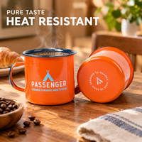 Mug en émail style vintage 200 ml, souvenir, motif ours mignon, sans BPA, compatible lave-vaisselle et micro-ondes, sublimé, portable, pour café et thé