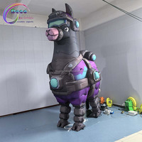 Decoración Inflable de Alpaca de 3 Metros, Estilo Tecnológico, para Actividades de Zoológico