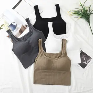 2024 New seamless bra women U-shape neck vest workout quick dry fitness yoga solid sports bra