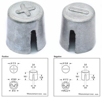 1 paire de convertisseurs de bornes à vis automobiles, adaptateur de poste négatif positif pour application de borne de batterie, voiture