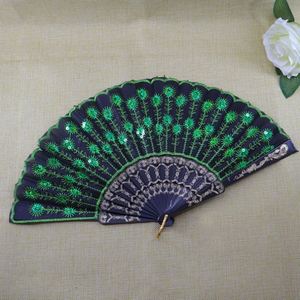 Plastic Folding Hand Fan Spanish Embroidery <b>Sequin</b> Hand Fan for Decoration - Product Image 2