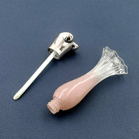 Tubes de brillant à lèvres en plastique rose en forme de sirène de 3 ml avec bouchon à vis, étiquette personnalisée recyclable, mignons, vente en gros