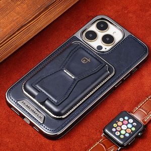 Custodia di Lusso Premium in TPU+PU con Supporto per <span class=keywords><strong>iPhone</strong></span> <span class=keywords><strong>14</strong></span>/15/16/17, Design Magnetico Business, Antiurto, Porta Carte e Protezione Fotocamera - Product Image 3