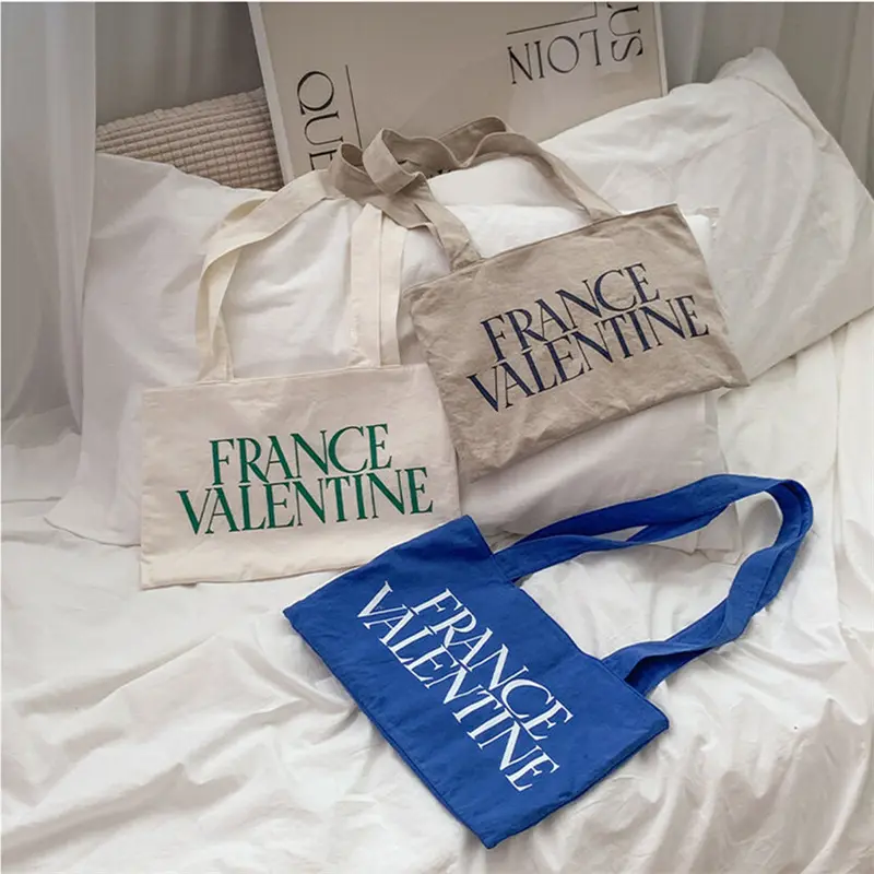 Wholesale 100% cotton reusable Custom logo Canvas Tote Bag Organic extra large eco friendly shoulder bag shopping Bag