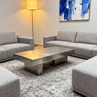 Table basse en acier inoxydable de qualité supérieure, durable, avec un design moderne intégré pour salon, hall d'hôtel, bureau, salle de séjour